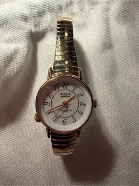 Women's Gold Tone Expansion Bracelet Watch - White Dial